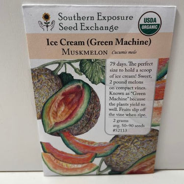 Ice Cream or Green Machine Muskmelon, Organic